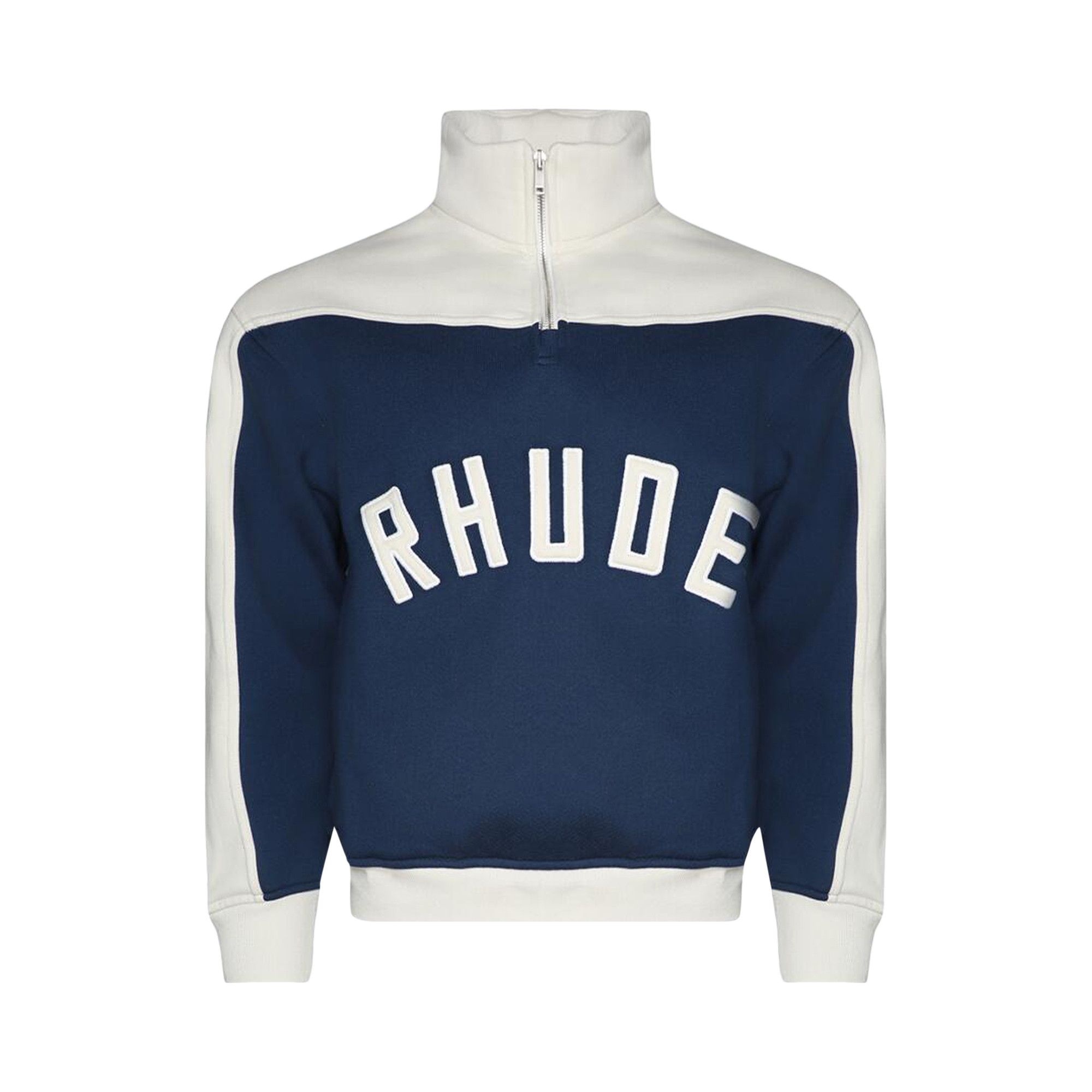 Rhude Contrast Quarter Zip Varsity 'Midnight/Cream' - 1