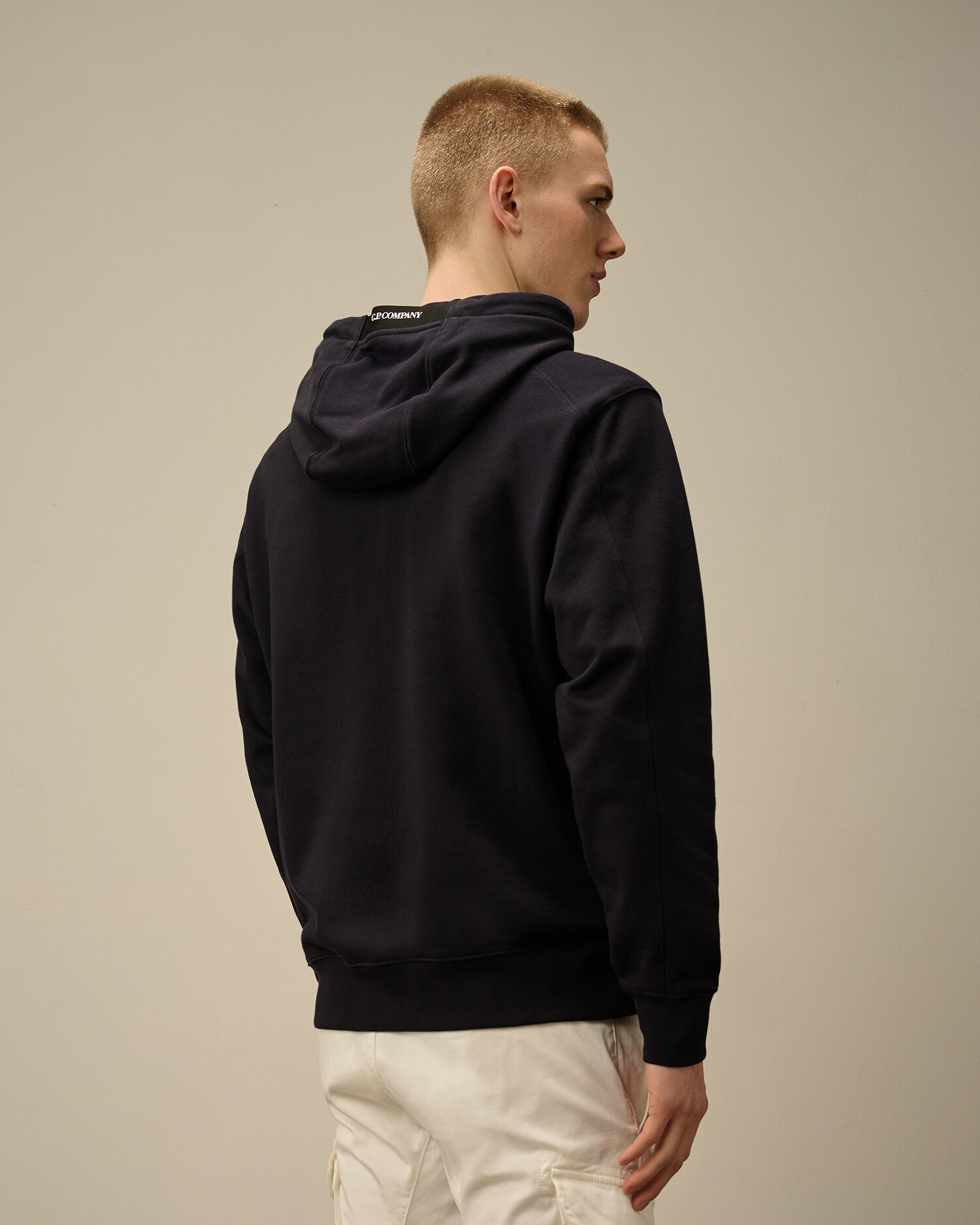 Diagonal Raised Fleece Hooded Sweatshirt - 4