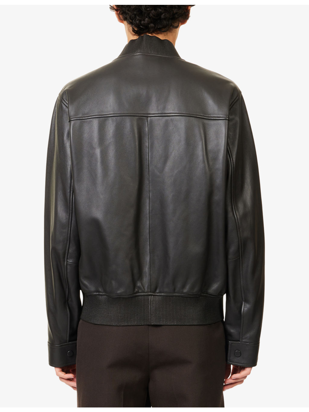 Relaxed-Fit Leather Bomber Jacket - 4