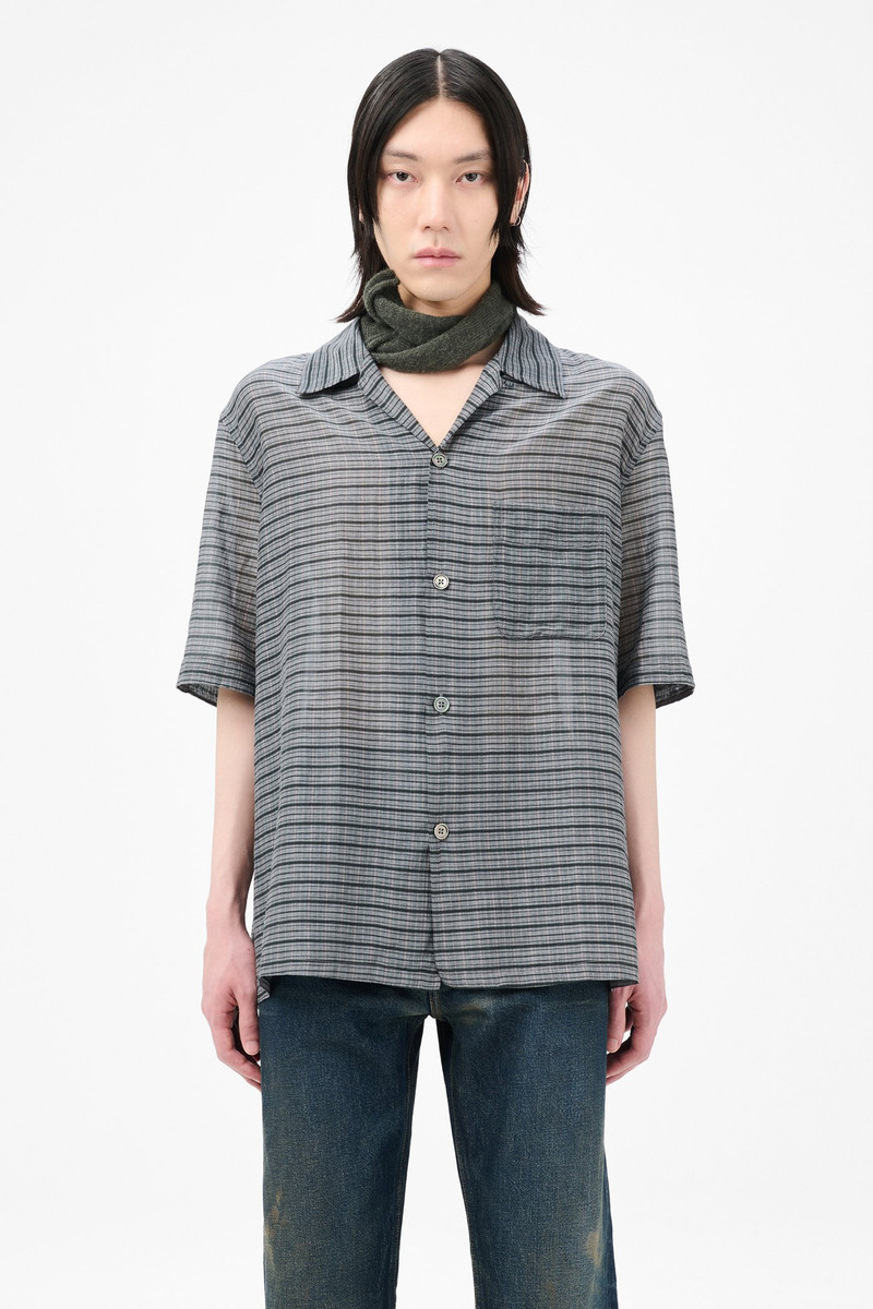 Heusen Shirt Shortsleeve Picnic Check Cotton Silk 3