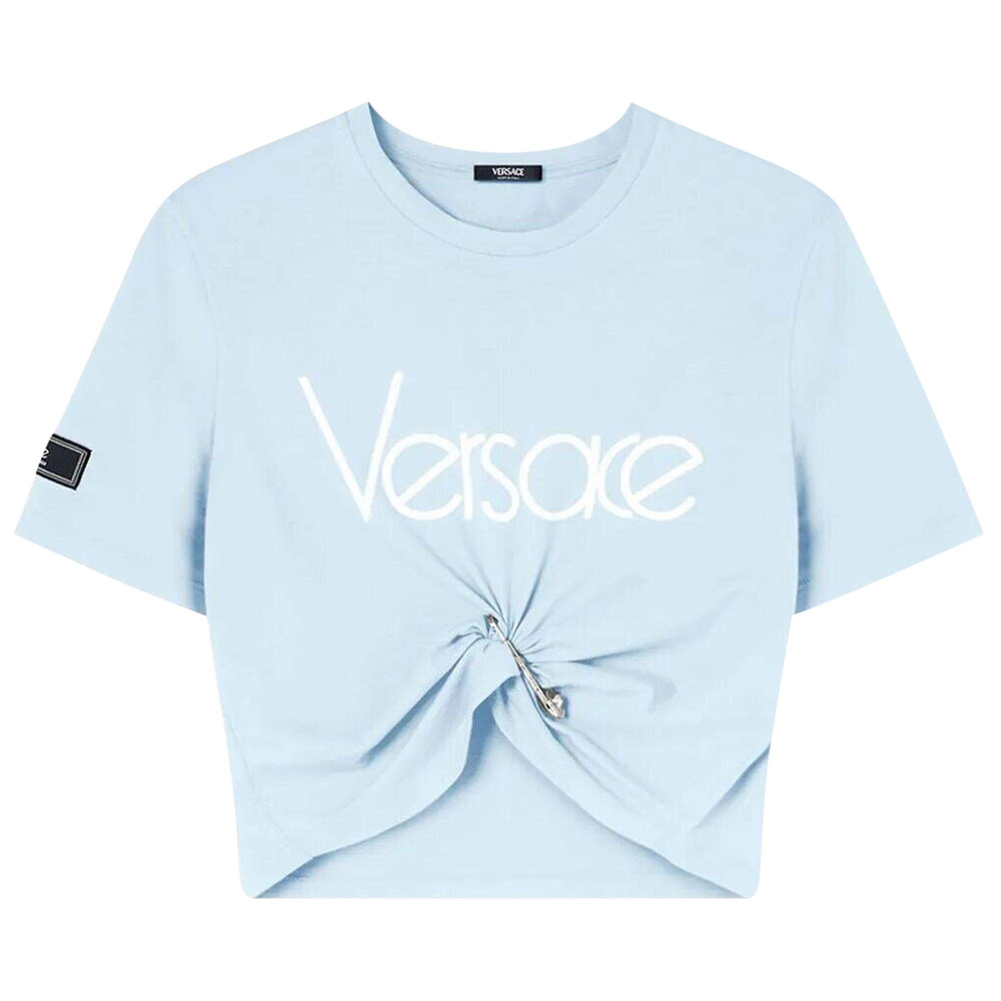 Versace 1978 Re-Edition Logo Crop T-Shirt 'Pale Blue/White' - 1
