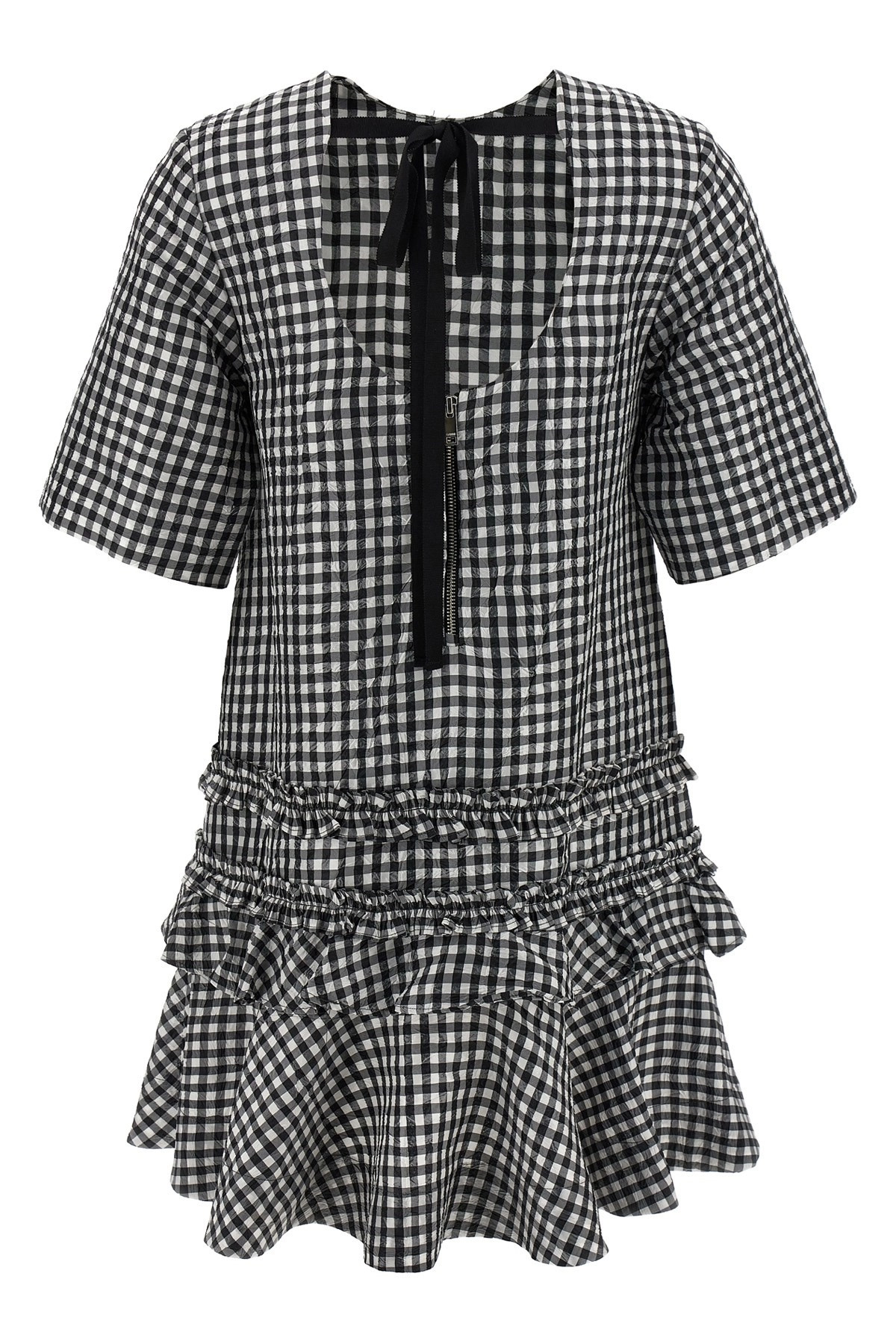 'Crinkled Check Mini' dress - 2