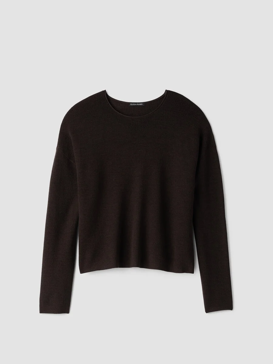 Superfine Merino Crew Neck Top in Regenerative Wool - 1