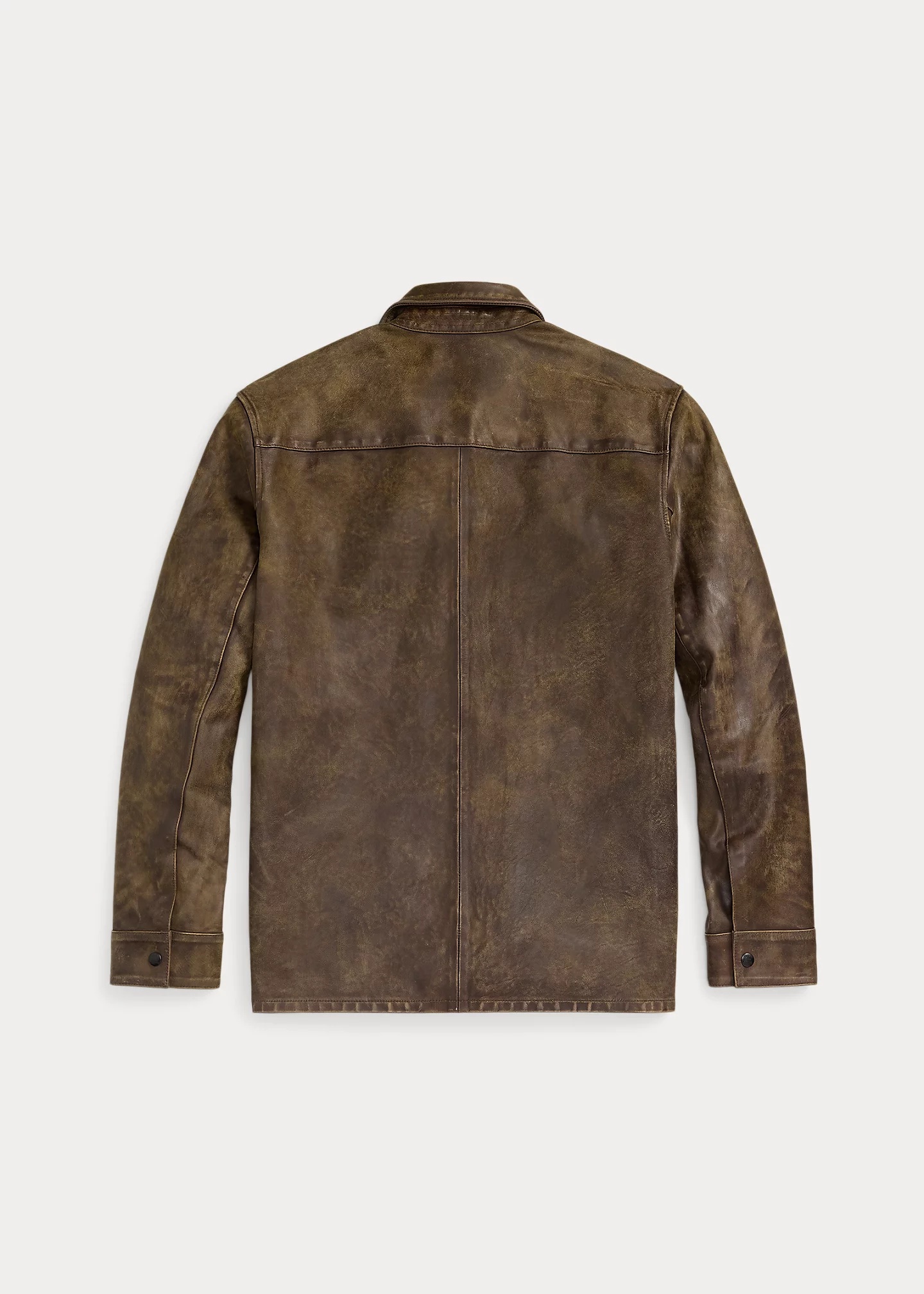 Hand-Distressed Leather Overshirt - 2