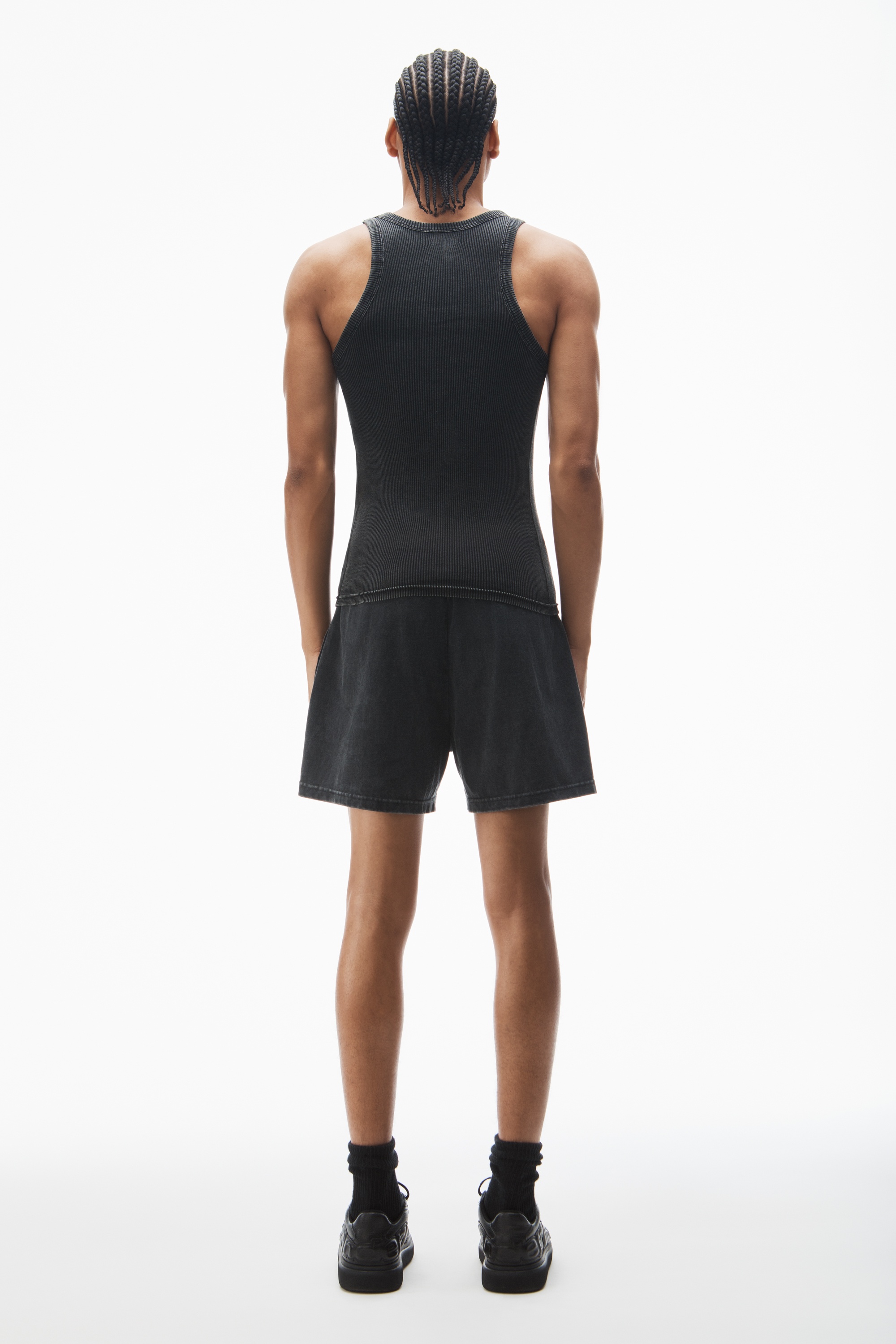 men's racerback tank in ribbed cotton - 4