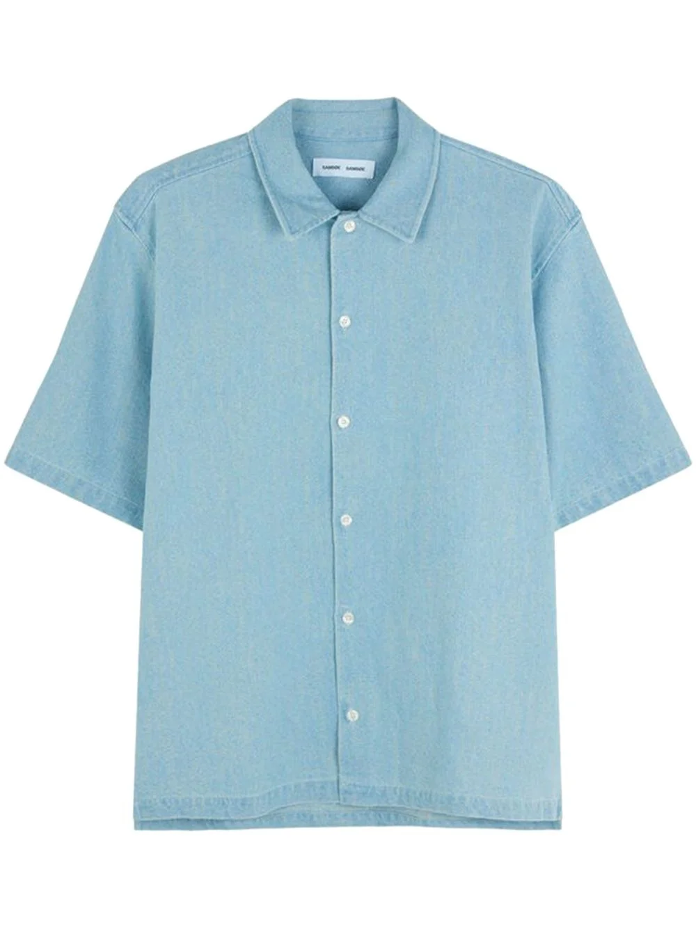 short-sleeve denim shirt - 1