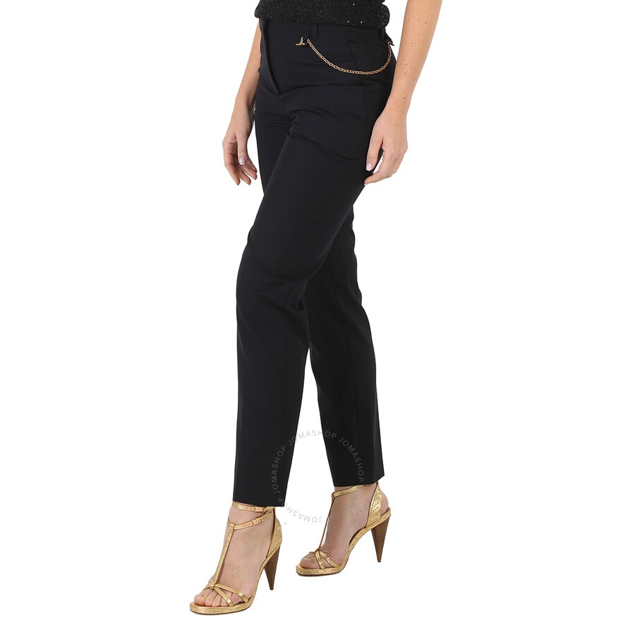 Givenchy Ladies Black Wool Cigarette Chain Trousers - 4