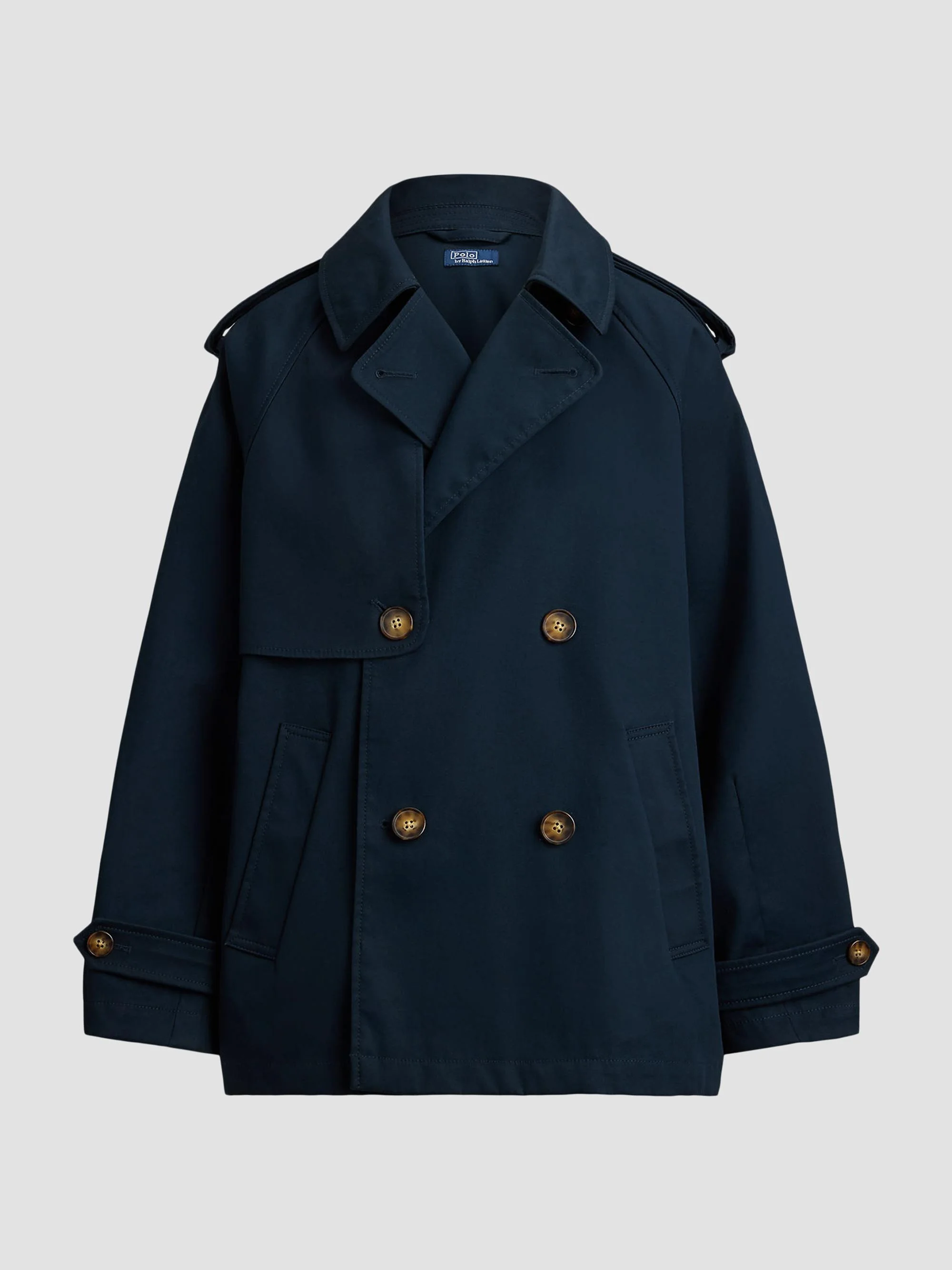 Women's Cotton Twill Balloon Trench Coat - Navy - 1