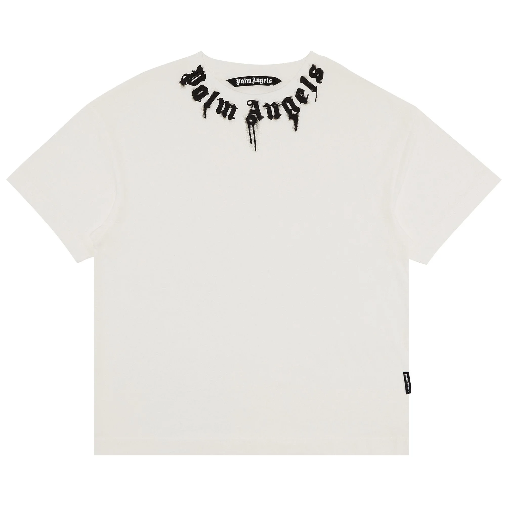 Palm Angels Neck Logo Tee 'Off White/Black' - 1