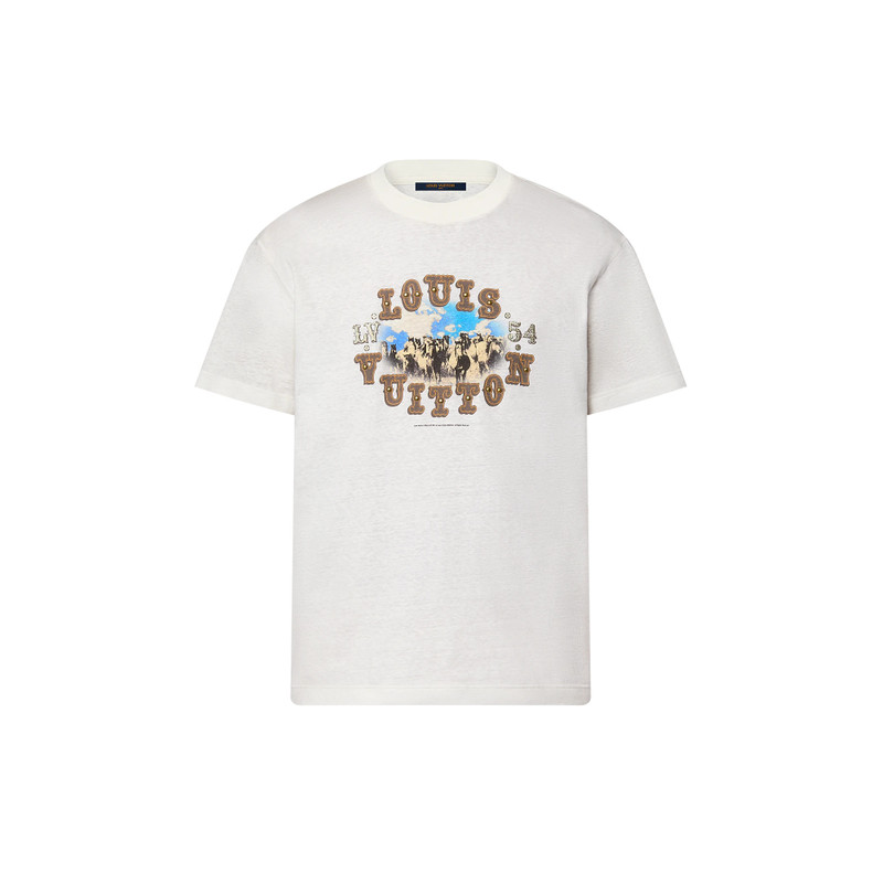 Graphic Cotton And Linen-Blend T-Shirt - 1
