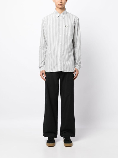 Fred Perry logo-embroidered striped cotton shirt outlook