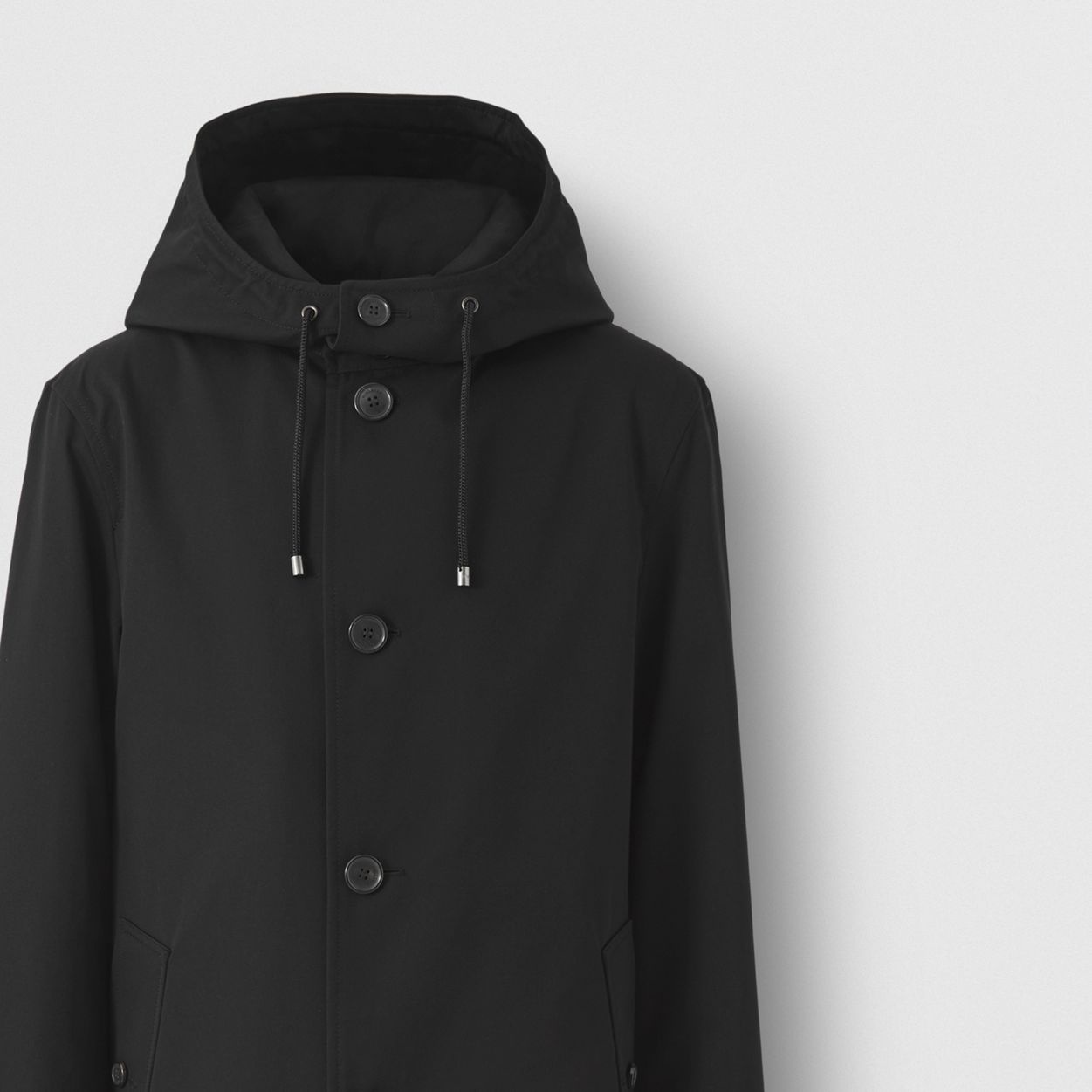 Cotton Gabardine Hooded Car Coat - 7