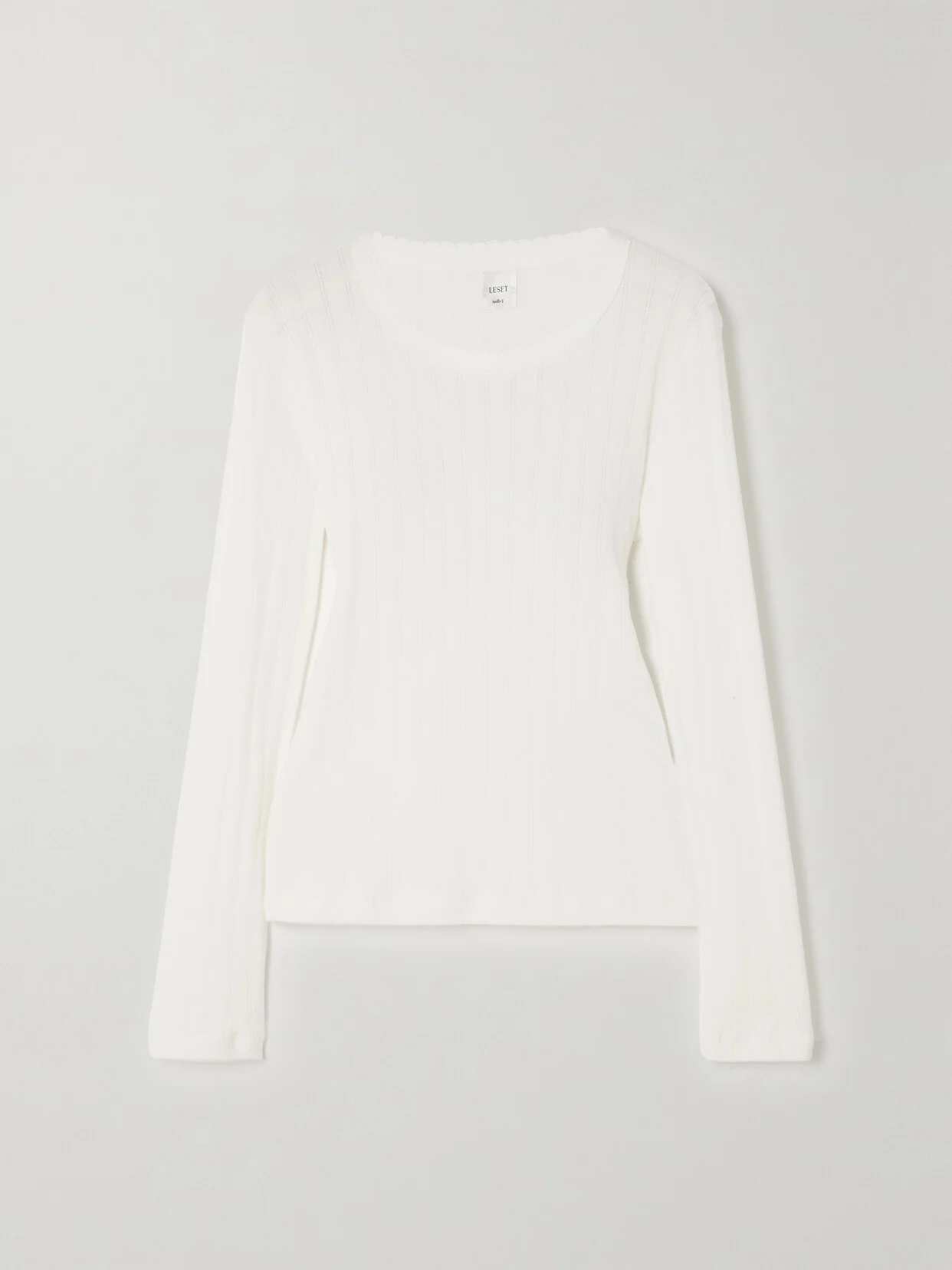 Pointelle-knit Cotton-jersey Top - 1
