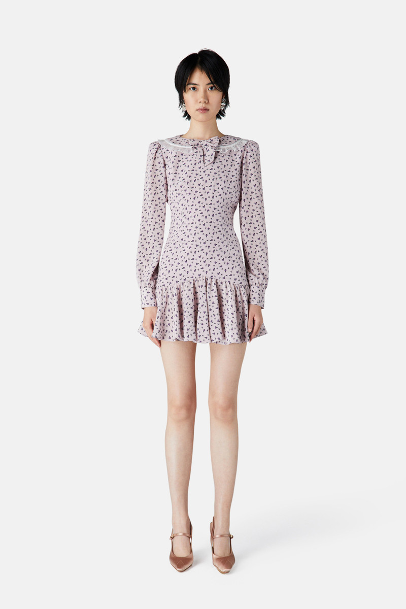 Alessandra Rich SMALL ROSE PRINT MINI DRESS outlook