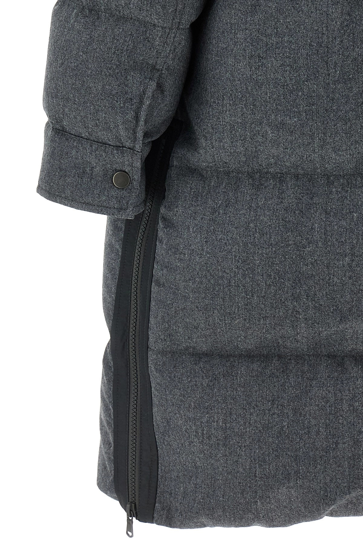 'Shiny Zipper Pull' long down jacket - 4