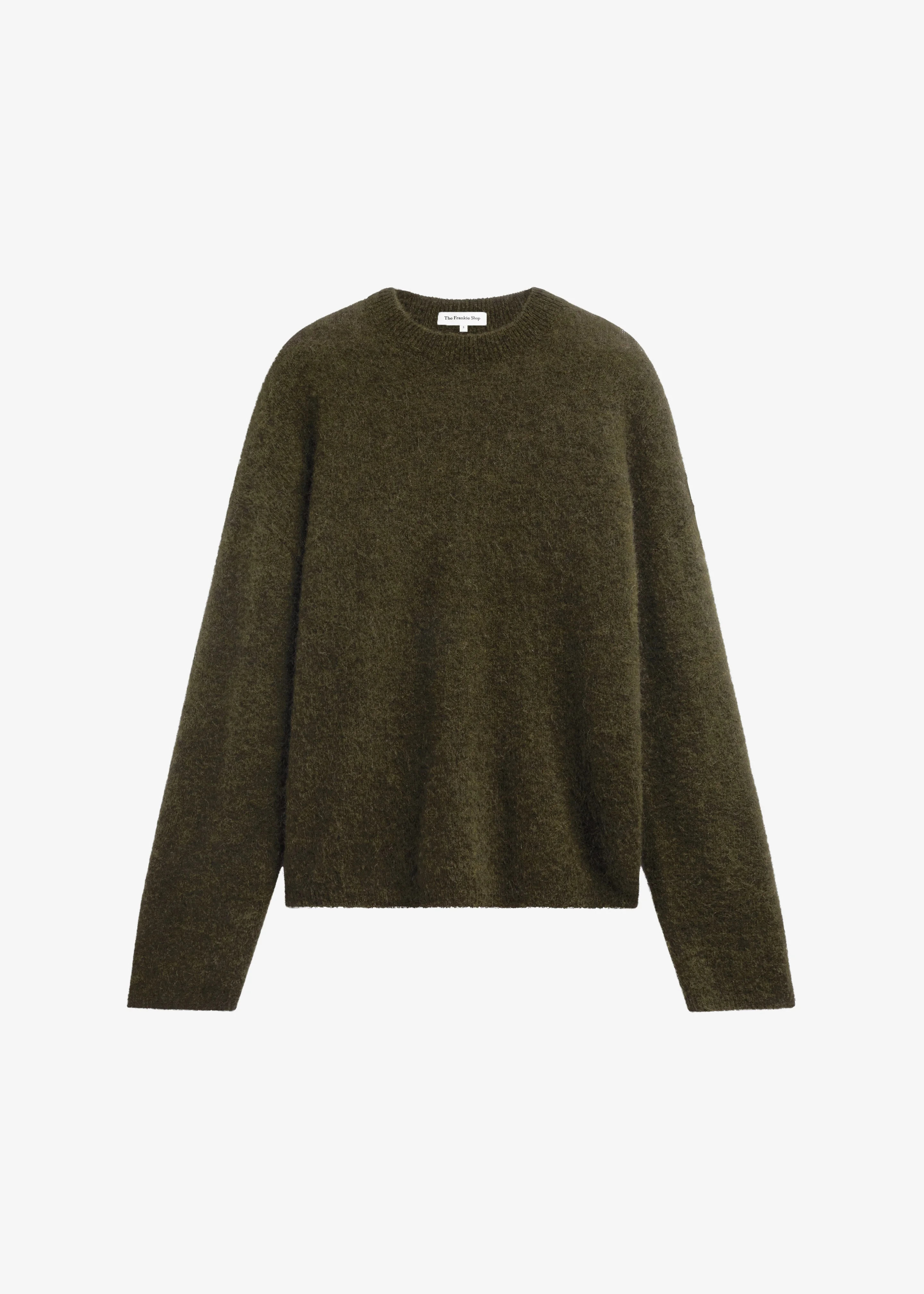 Timea Mohair Fuzzy Sweater - Dark Olive - 1
