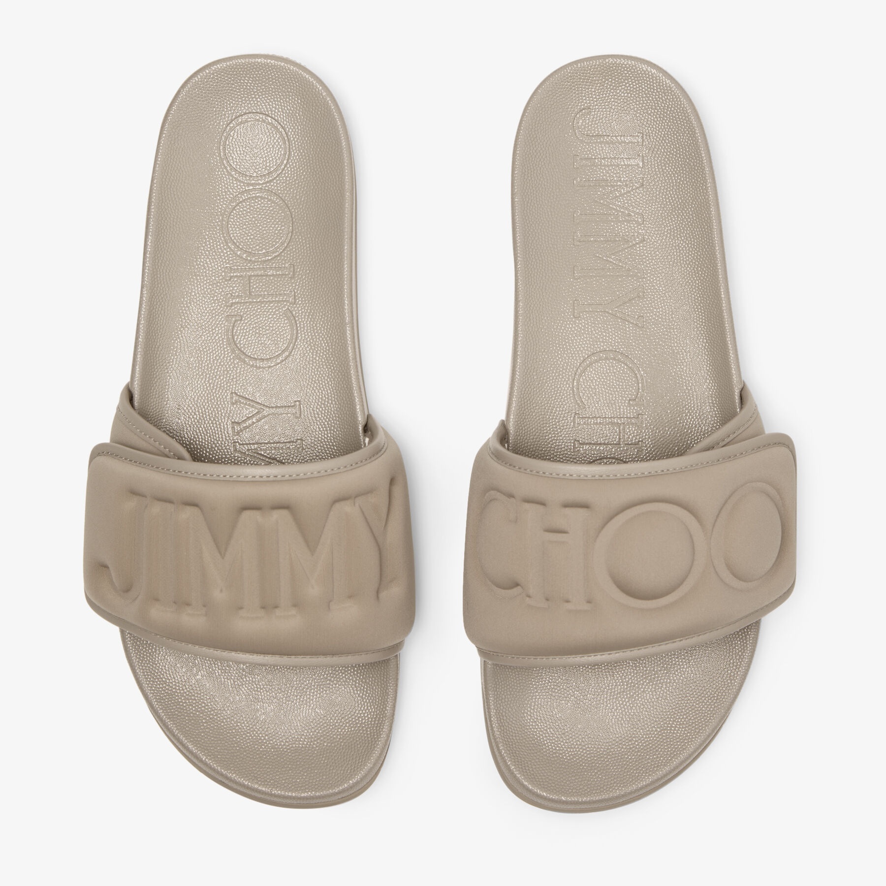 Fitz/M
Taupe Puffed Logo Lycra Slides - 4