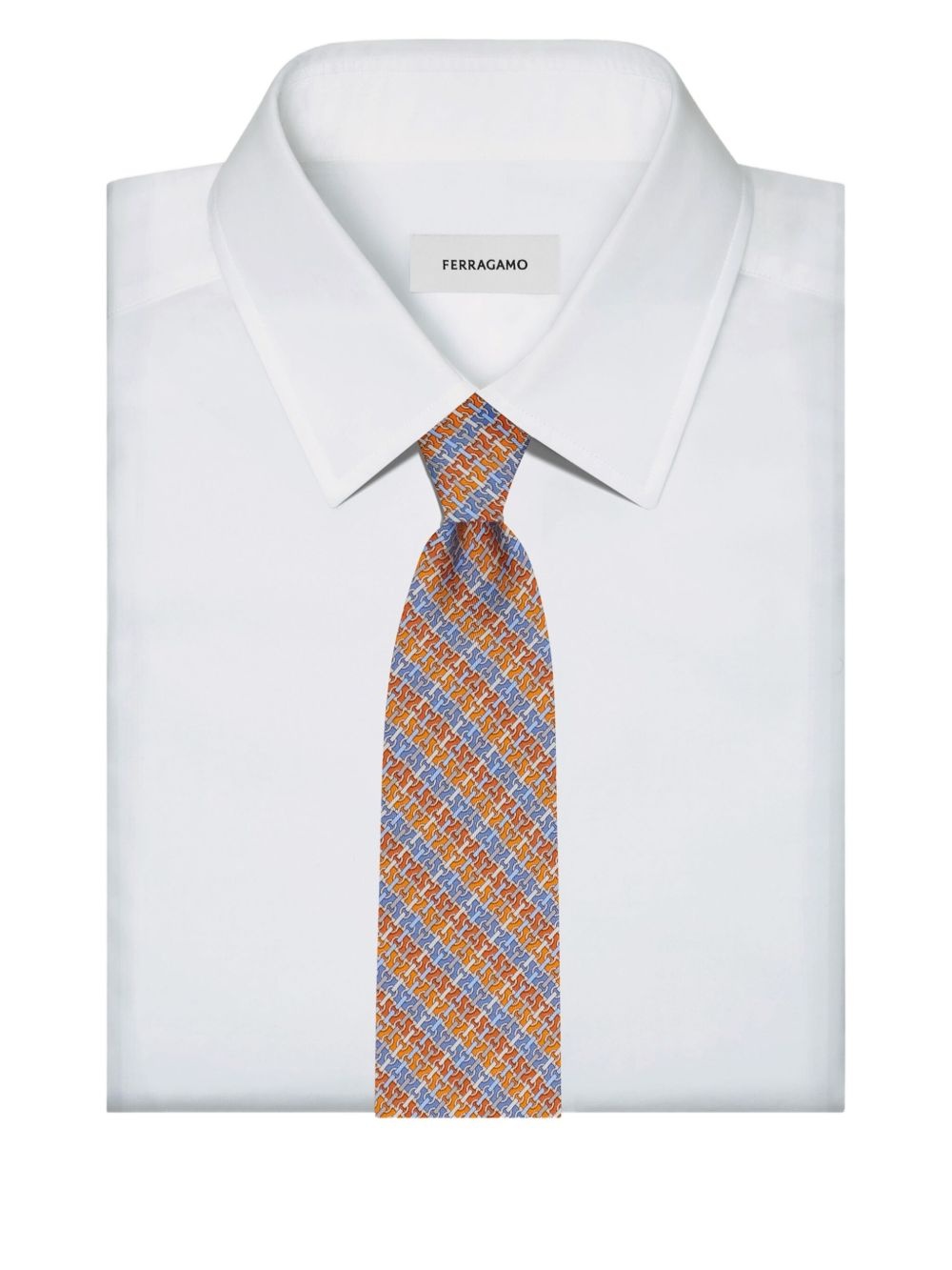 Gancini chain-print tie - 4