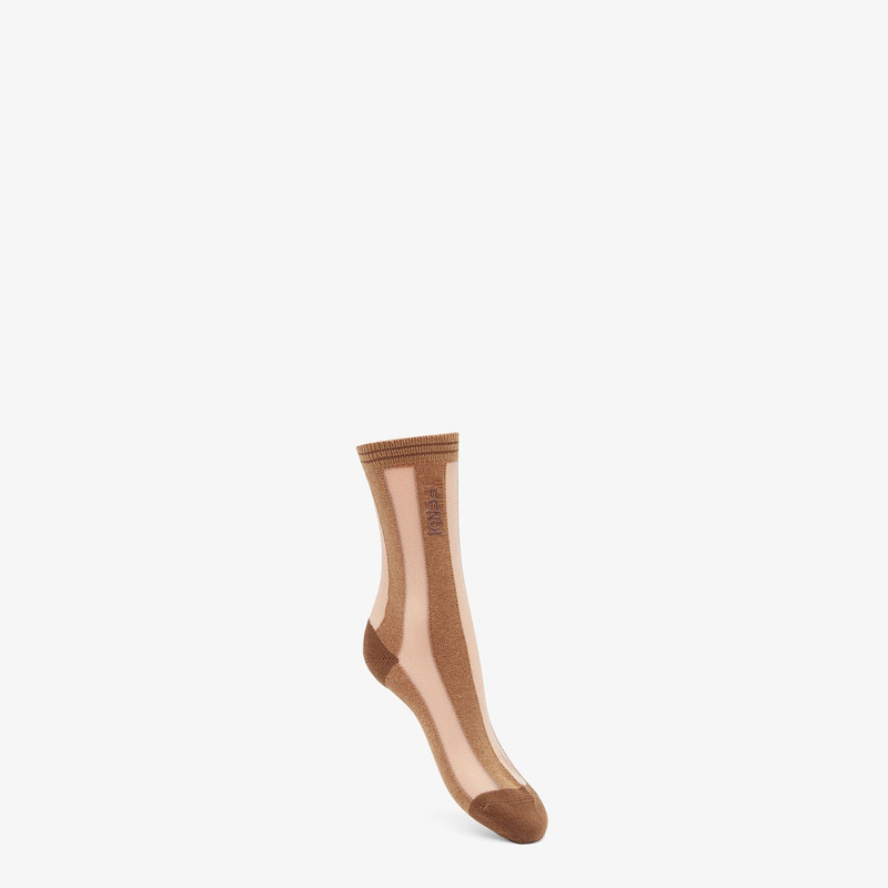 Beige nylon socks 1