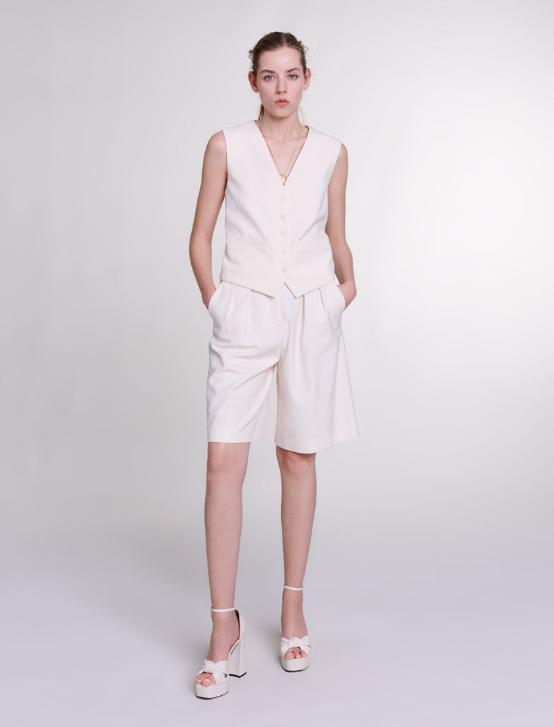 maje Pleated Bermuda shorts outlook