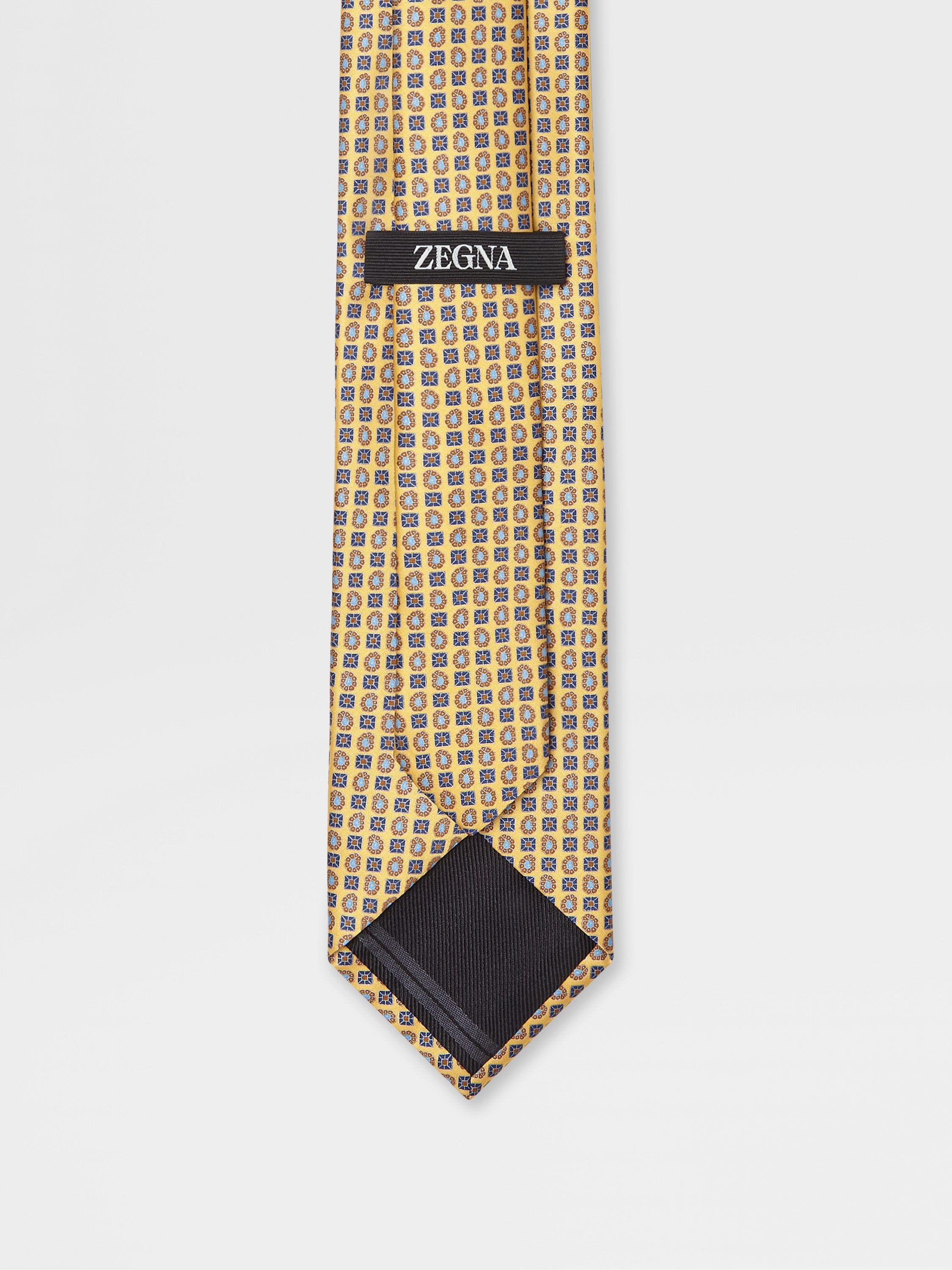 YELLOW PRINTED SILK TIE - 3