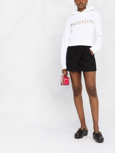 Valentino logo-sequinned cropped hoodie outlook