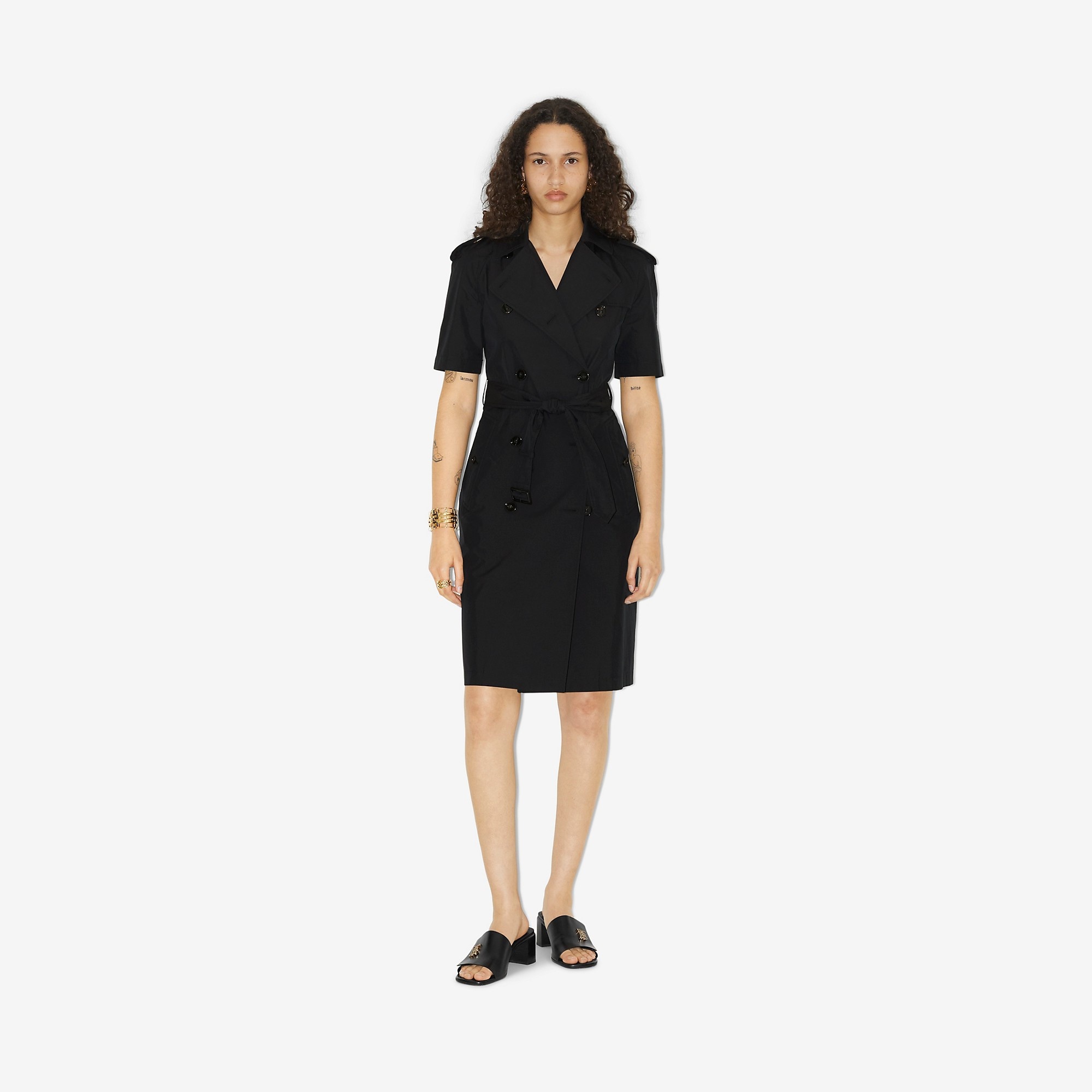 Cotton Blend Trench Dress - 2