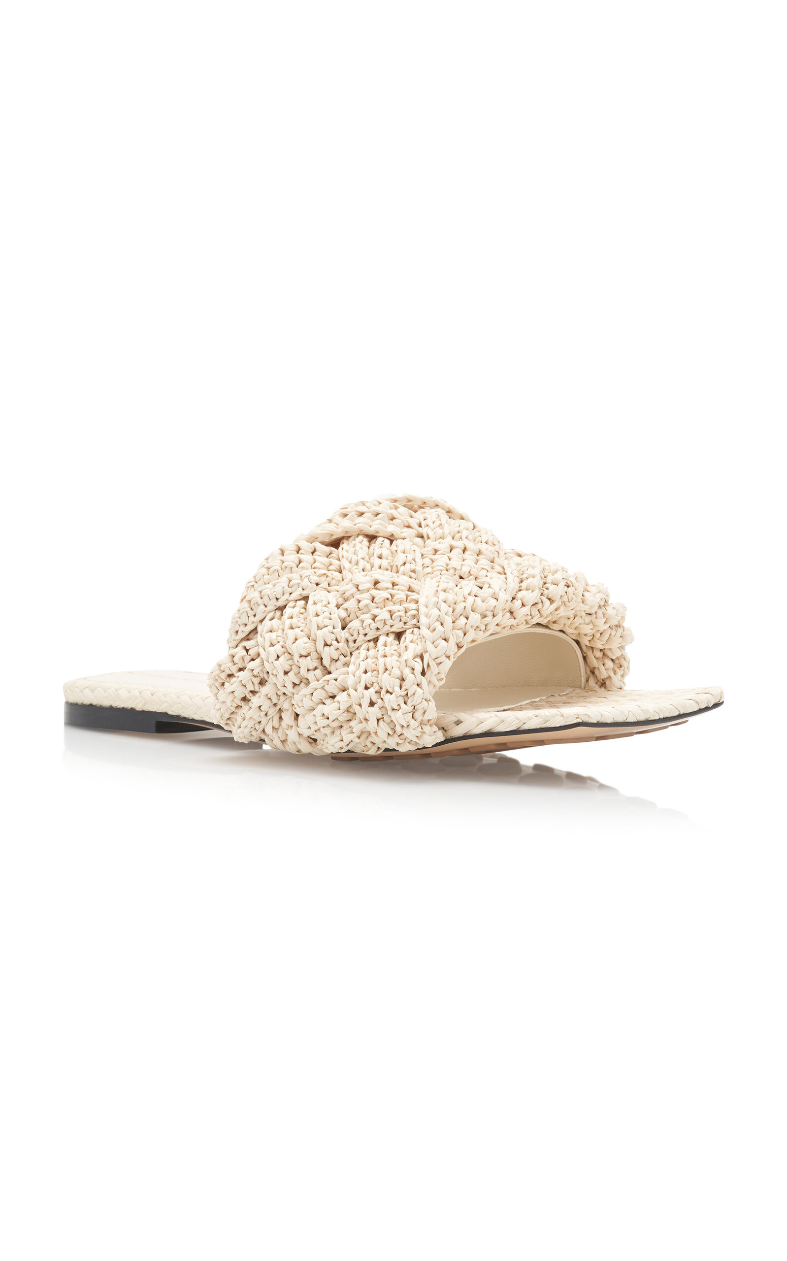 Lido Raffia Flat Sandals ivory - 5
