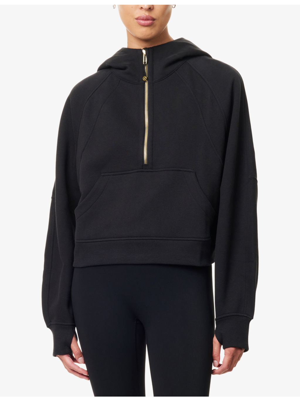 Scuba Oversized Half-Zip Cotton-Blend Hoody - 3