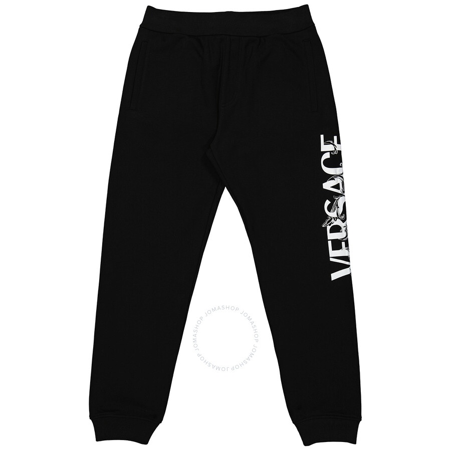 Versace Men's Black Logo Jersey Sweatpants - 1