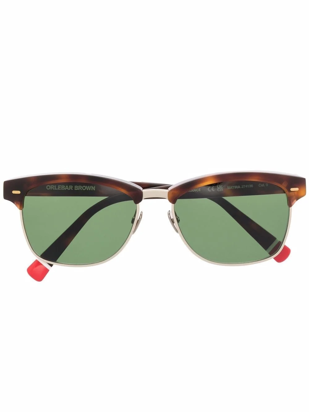 tortoiseshell rectangle frame sunglasses - 1