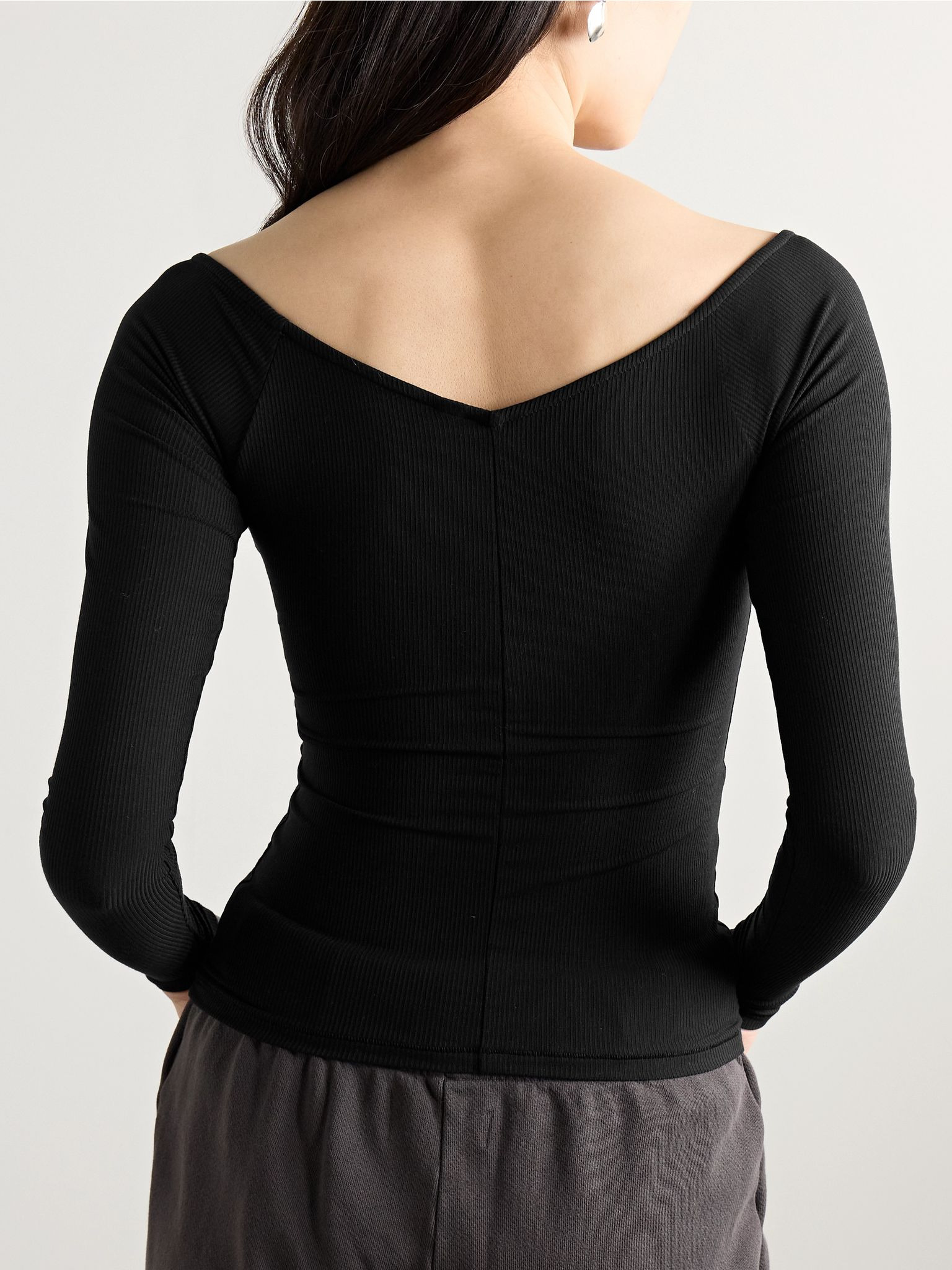 Soft Lounge Off The Shoulder Top - Onyx Black - 4