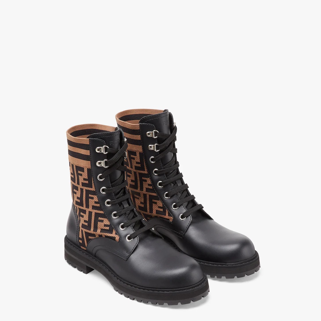 Black leather biker boots - 4