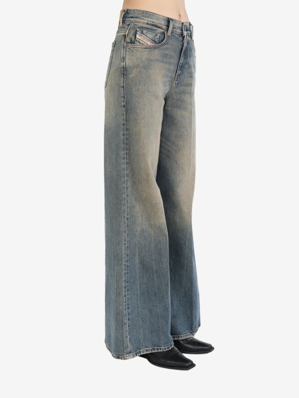 logo-patch wide-leg jeans - 2