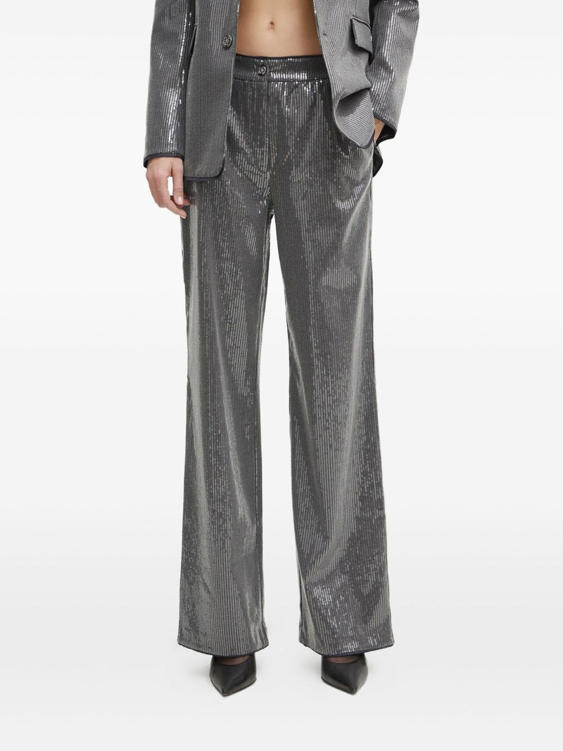 sequin-embellished straight-leg trousers 1