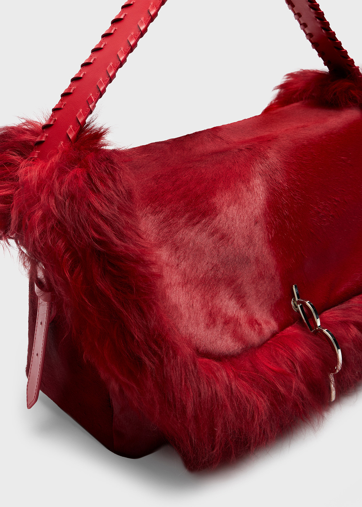LARGE MESSENGER BAG IN HAIR ON HIDE LEATHER - 4