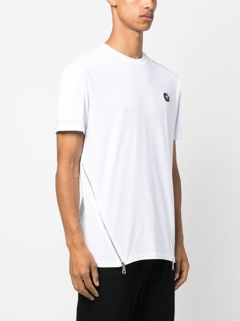 logo-patch zip-detailing T-shirt 4