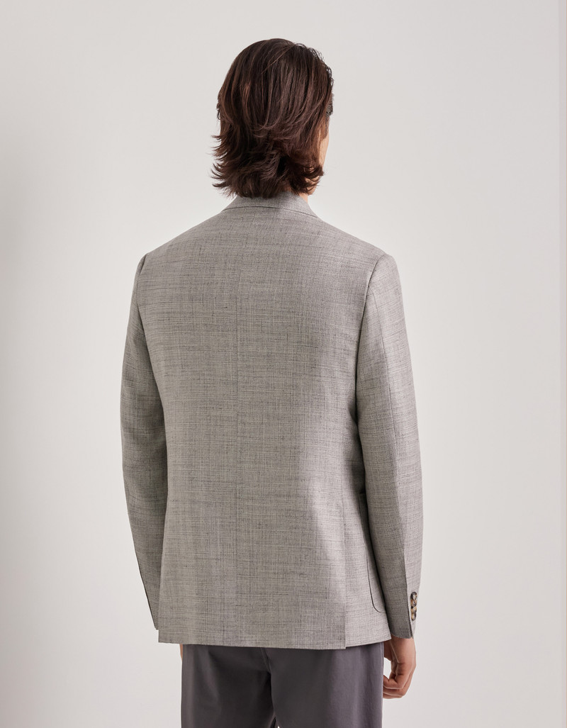 NAVY BLUE TRICOT-EFFECT COTTON JERSEY JACKET 194