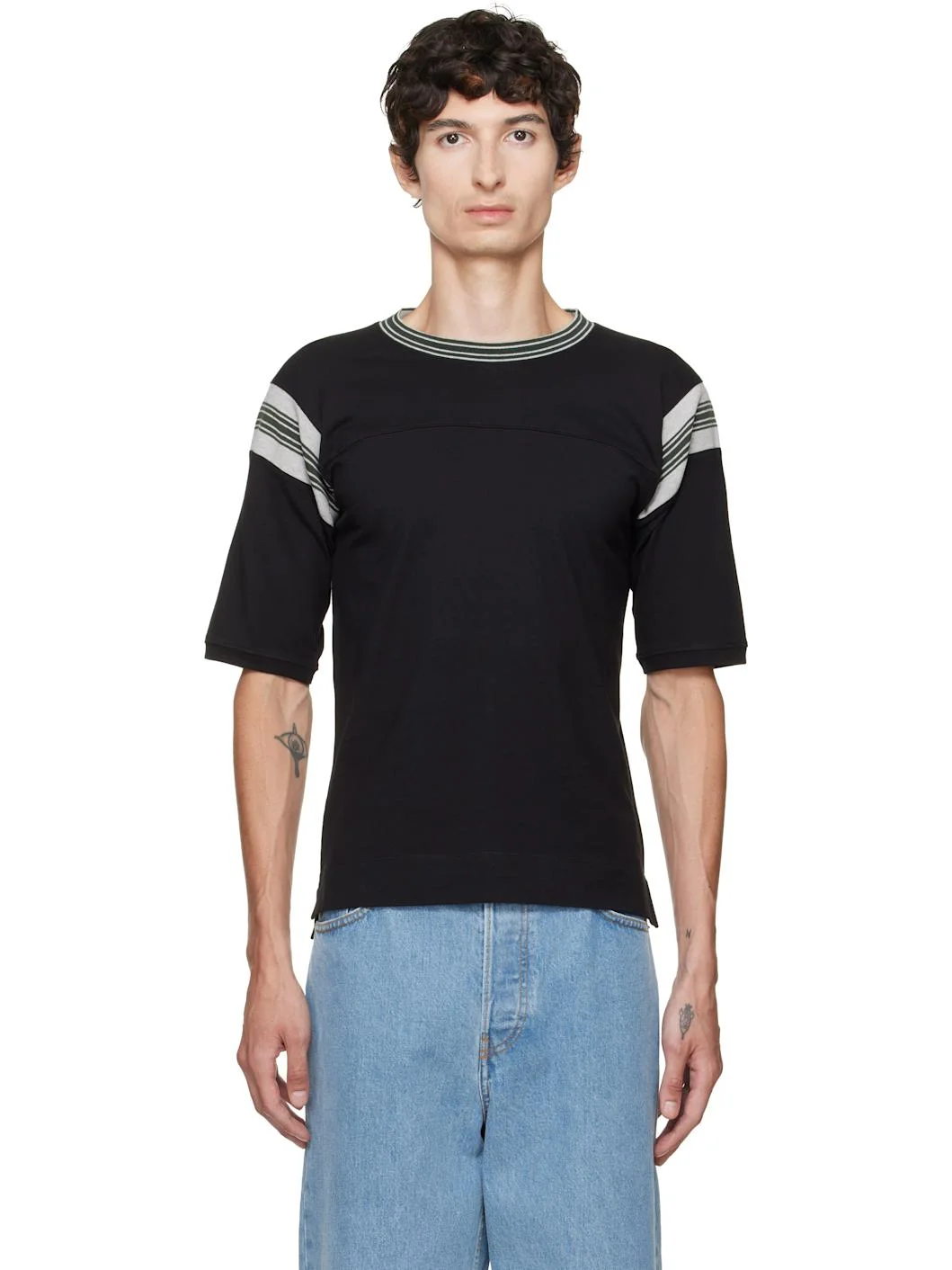 Black Striped T-shirt - 1