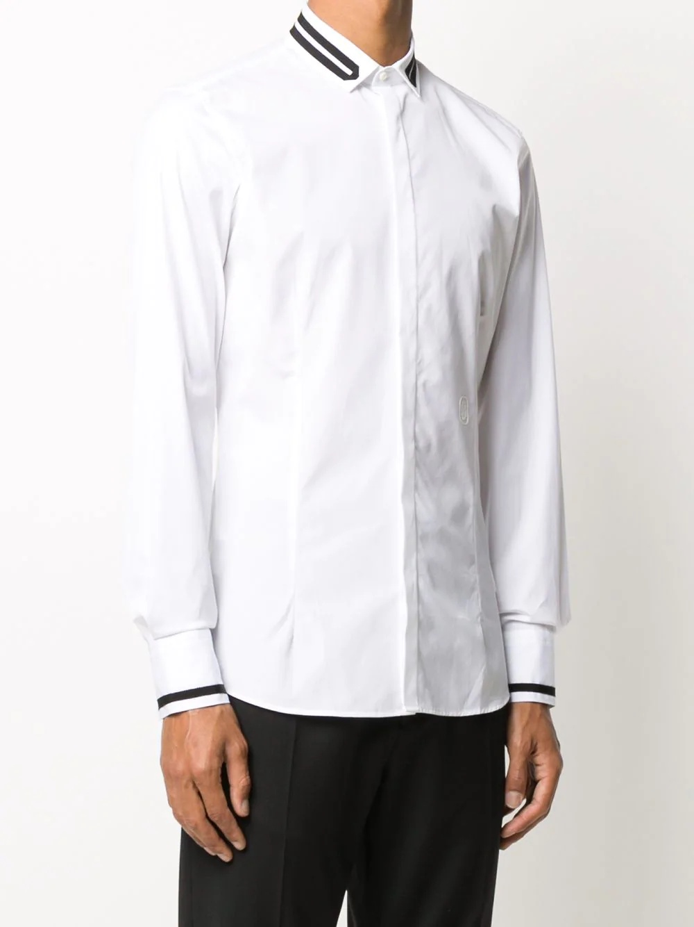 tape collar tuxedo shirt - 3