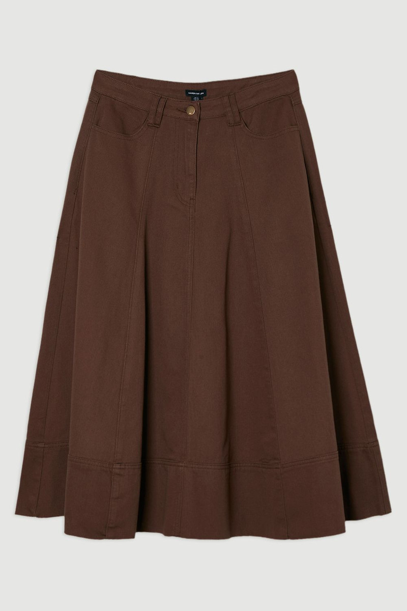 Denim 5 Pocket Midi Skirt 4