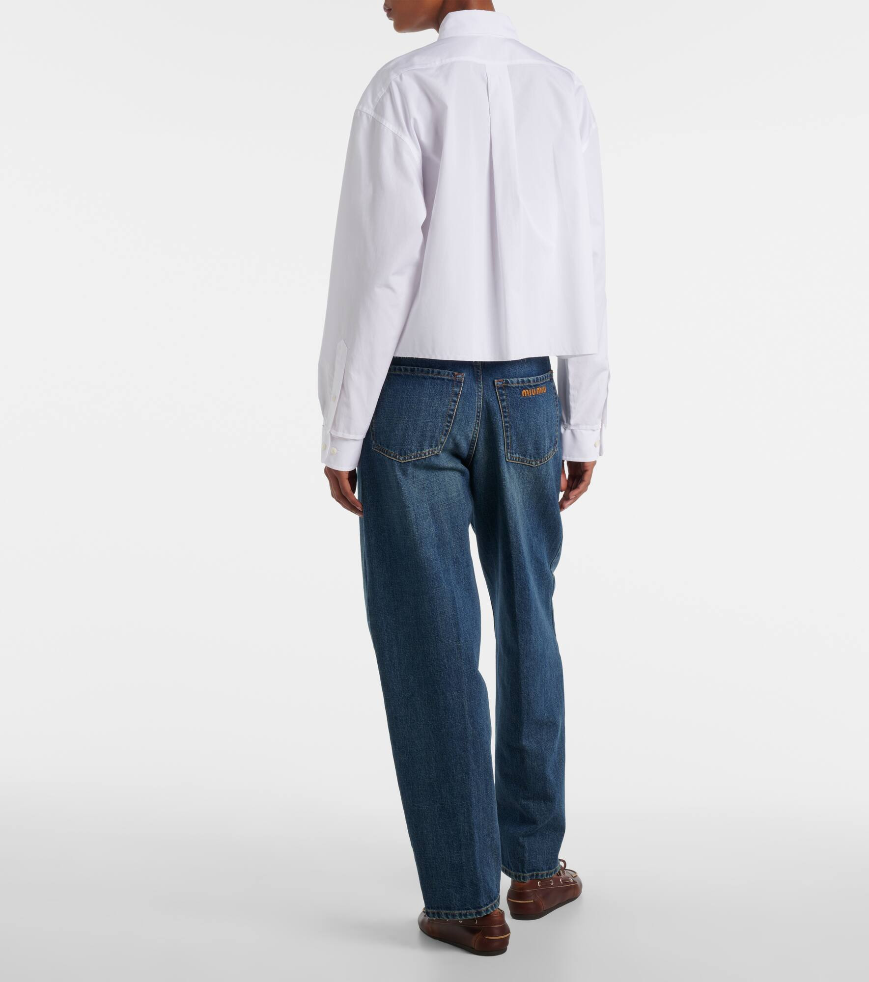 Cropped cotton poplin shirt - 3