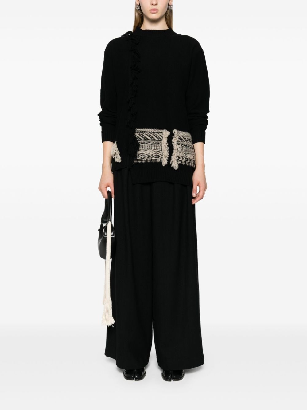 fringed asymmetric jumper - 2