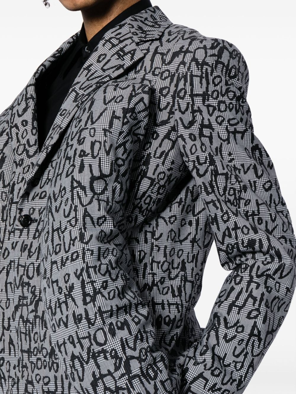 graphic-print single-breasted blazer - 5
