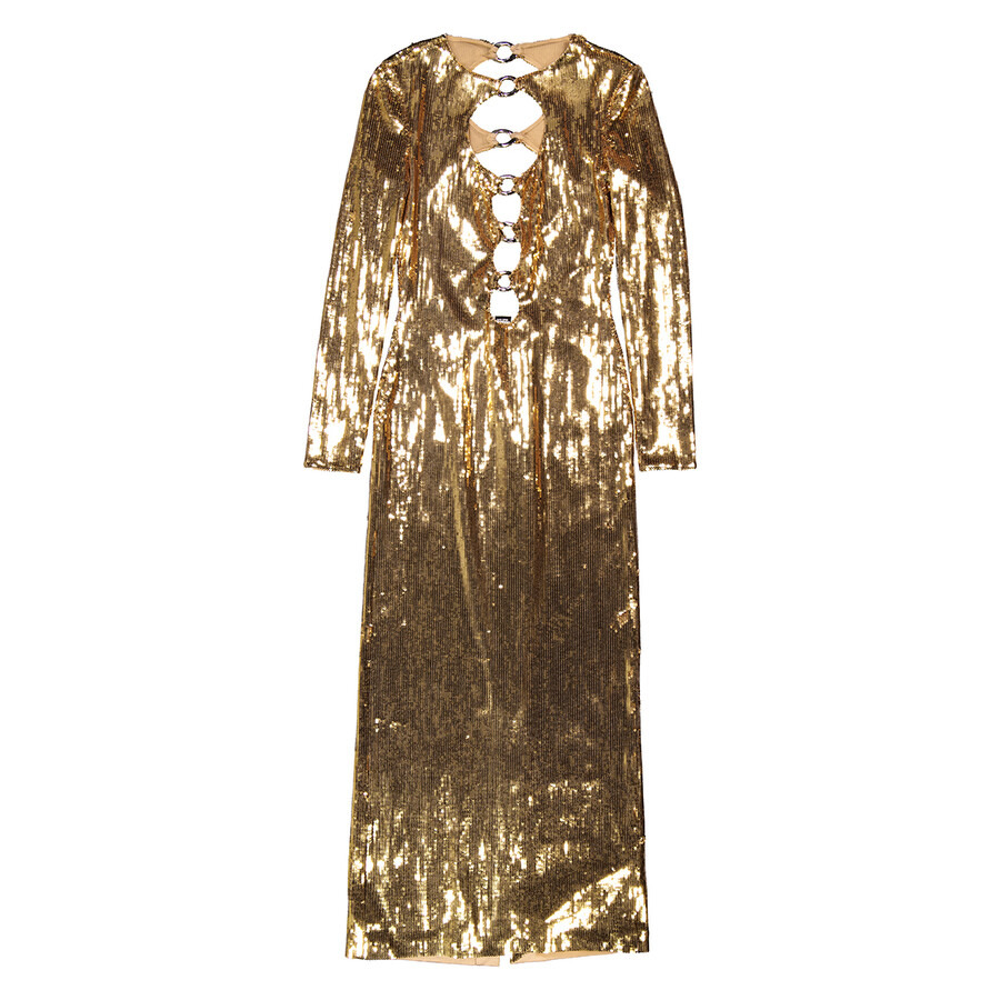 Burberry Corrine Sequin Cut-Out Maxi Dress in Gold - 2