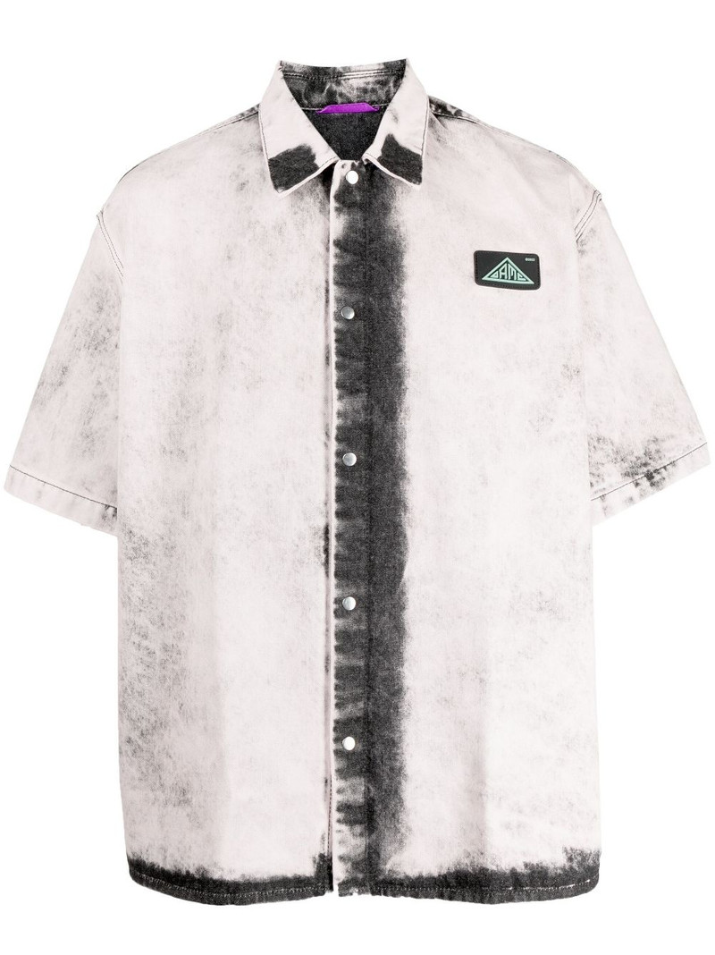 bleach-effect short-sleeve shirt 1