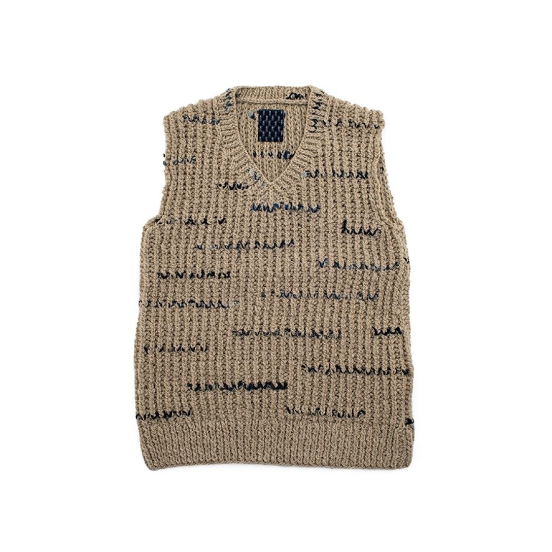 V-NECK VEST (N.D.) BEIGE - 1