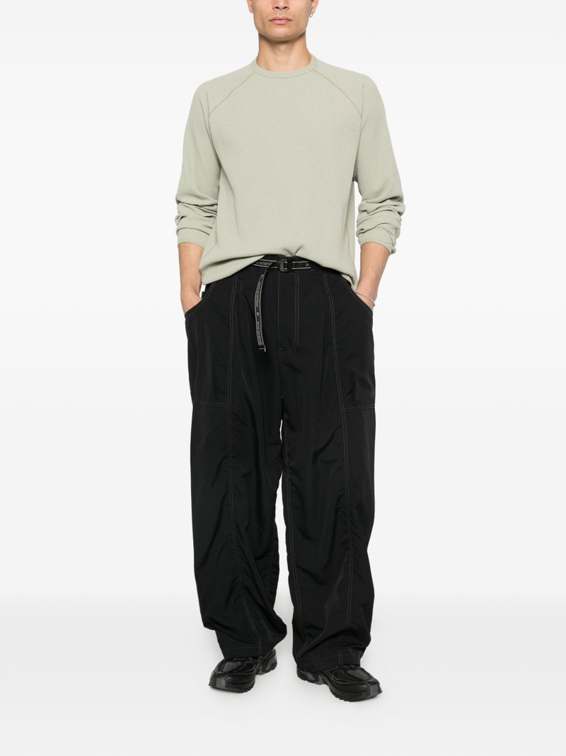 and Wander drawstring-hems topstitching wide-leg trousers outlook