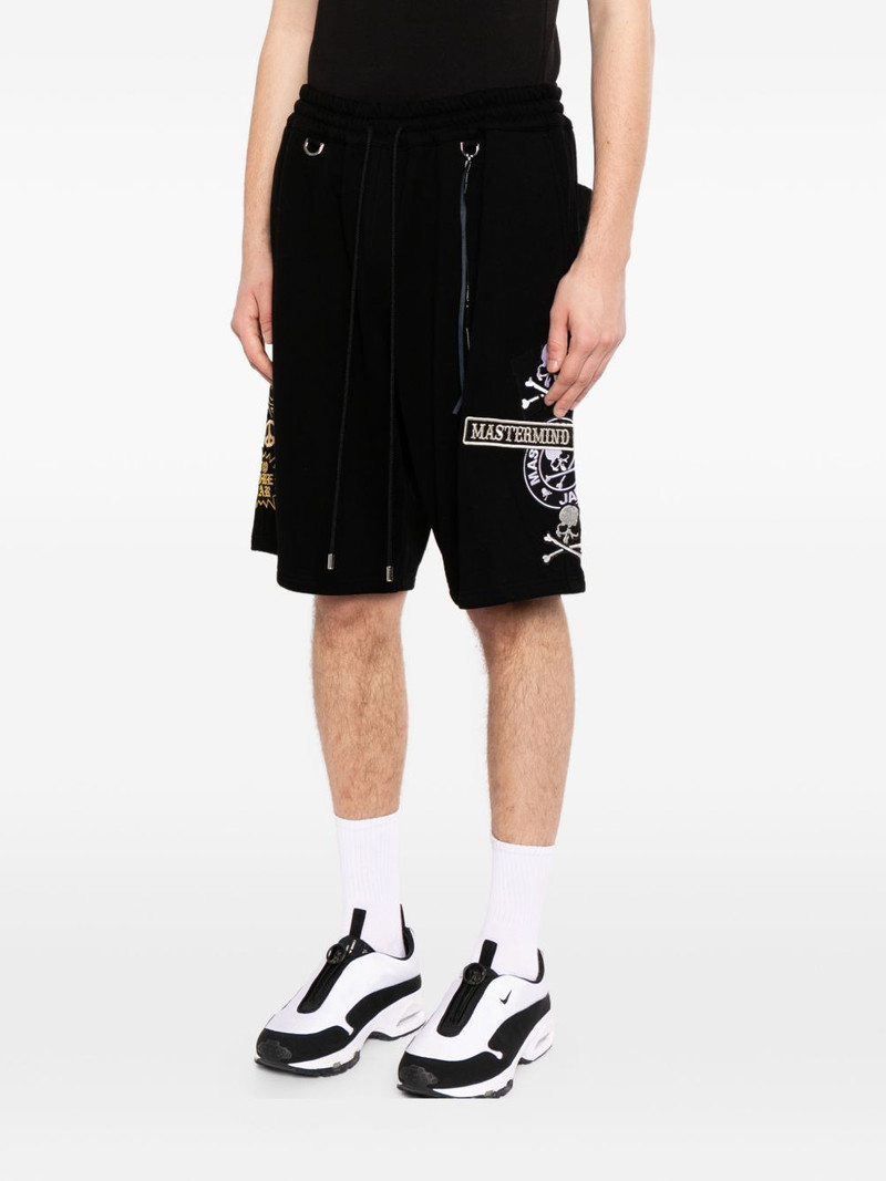 embroidered patch drawstring shorts 3