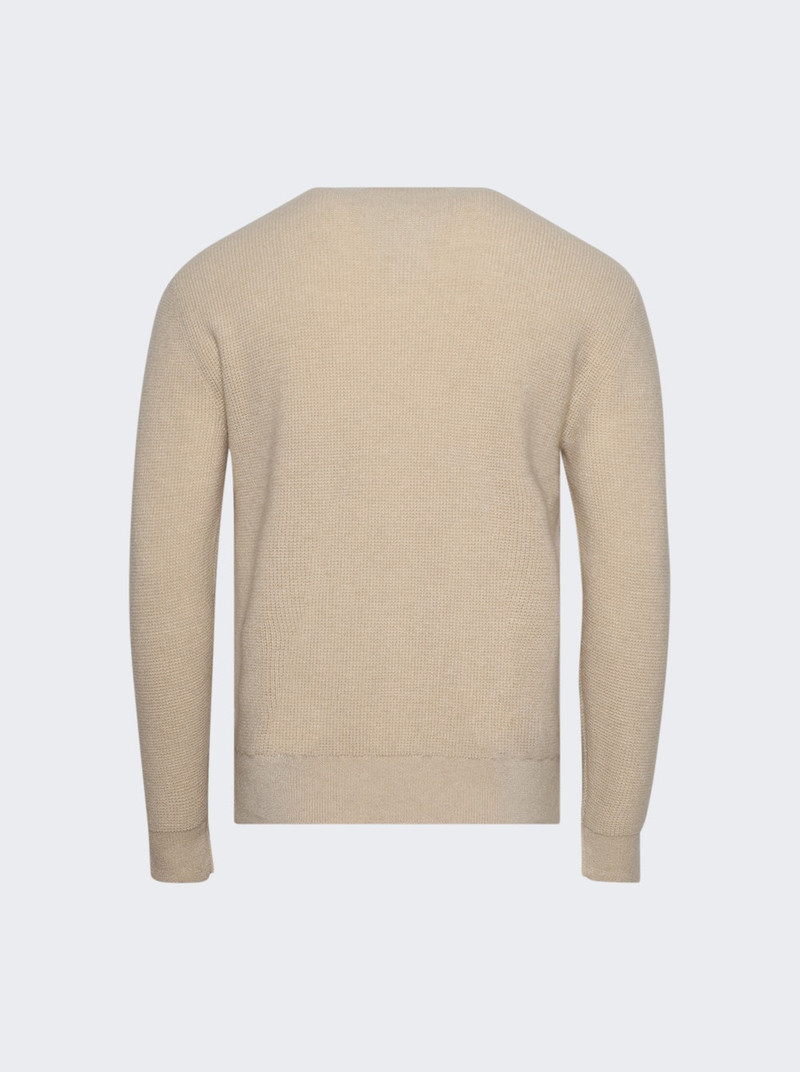 The Elder Statesman Waffle Thermal Henley Natural outlook